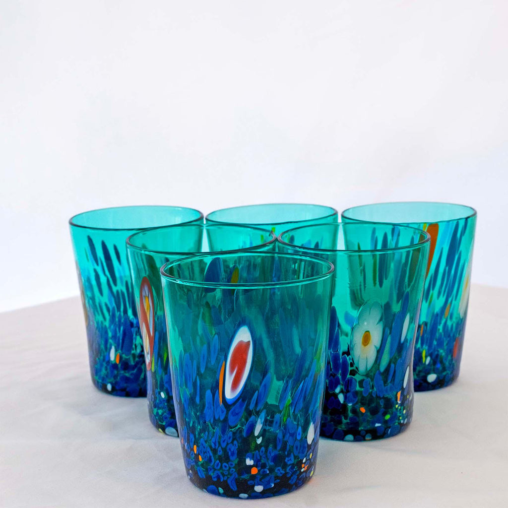 Murano Drinking Glass | Certified Murano Glass | Made in Italy | Water Glass | Collection Smeraldo B2