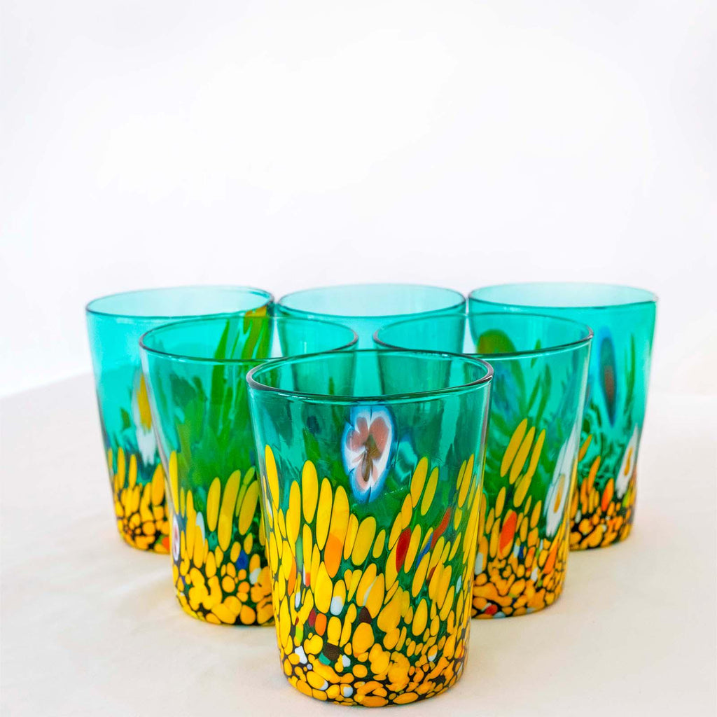 Murano Drinking Glass | Certified Murano Glass | Made in Italy | Water Glass | Collection Smeraldo B2