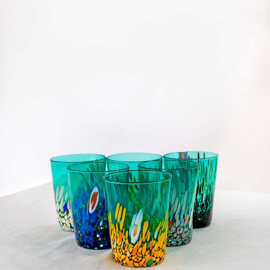 Murano Drinking Glass | Certified Murano Glass | Made in Italy | Water Glass | Collection Smeraldo B2