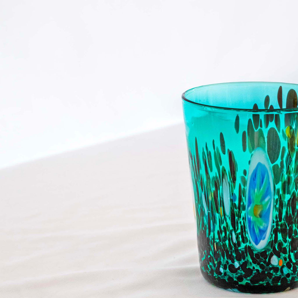 Murano Drinking Glass | Certified Murano Glass | Made in Italy | Water Glass | Collection Smeraldo B2