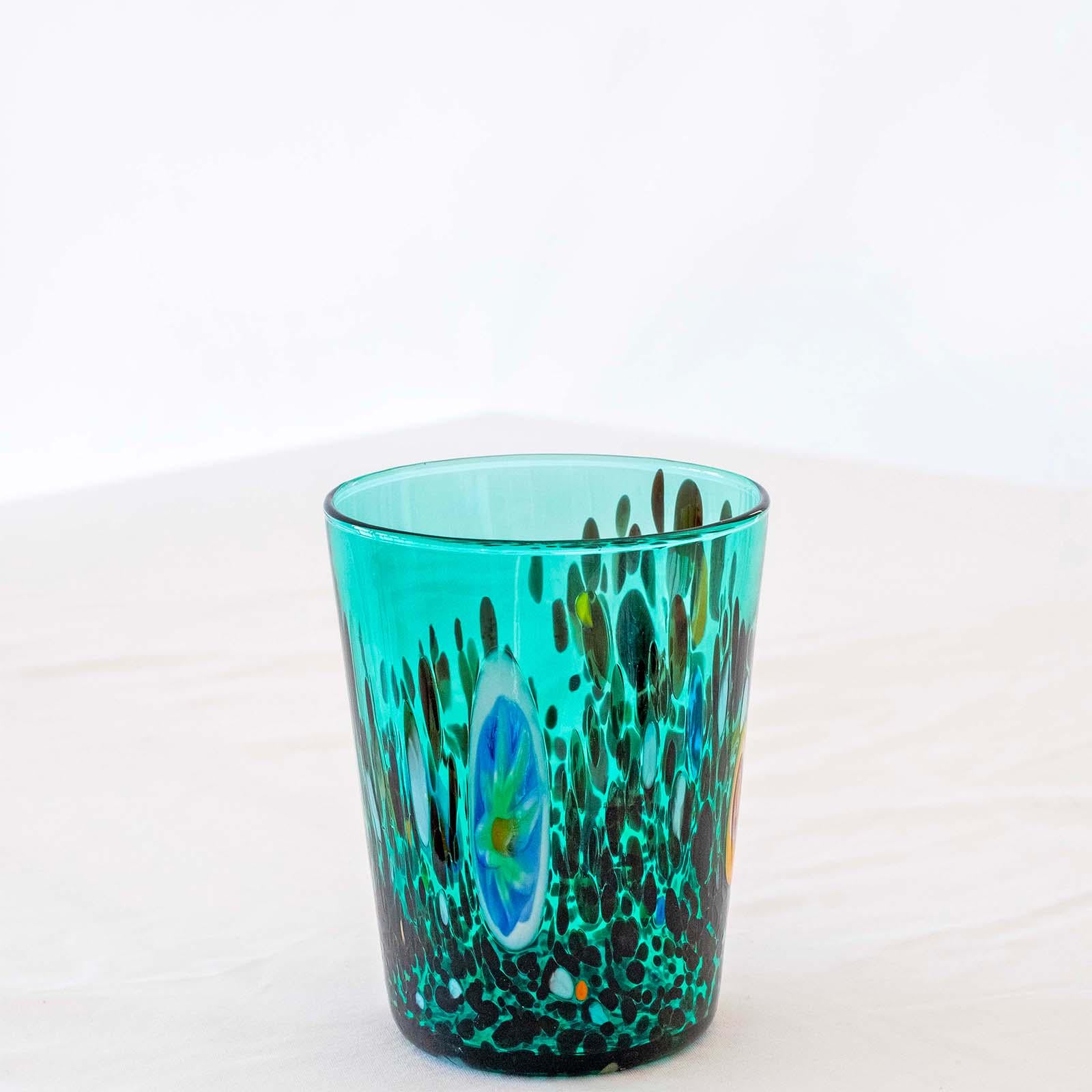 Murano Drinking Glass | Certified Murano Glass | Made in Italy | Water Glass | Collection Smeraldo B2