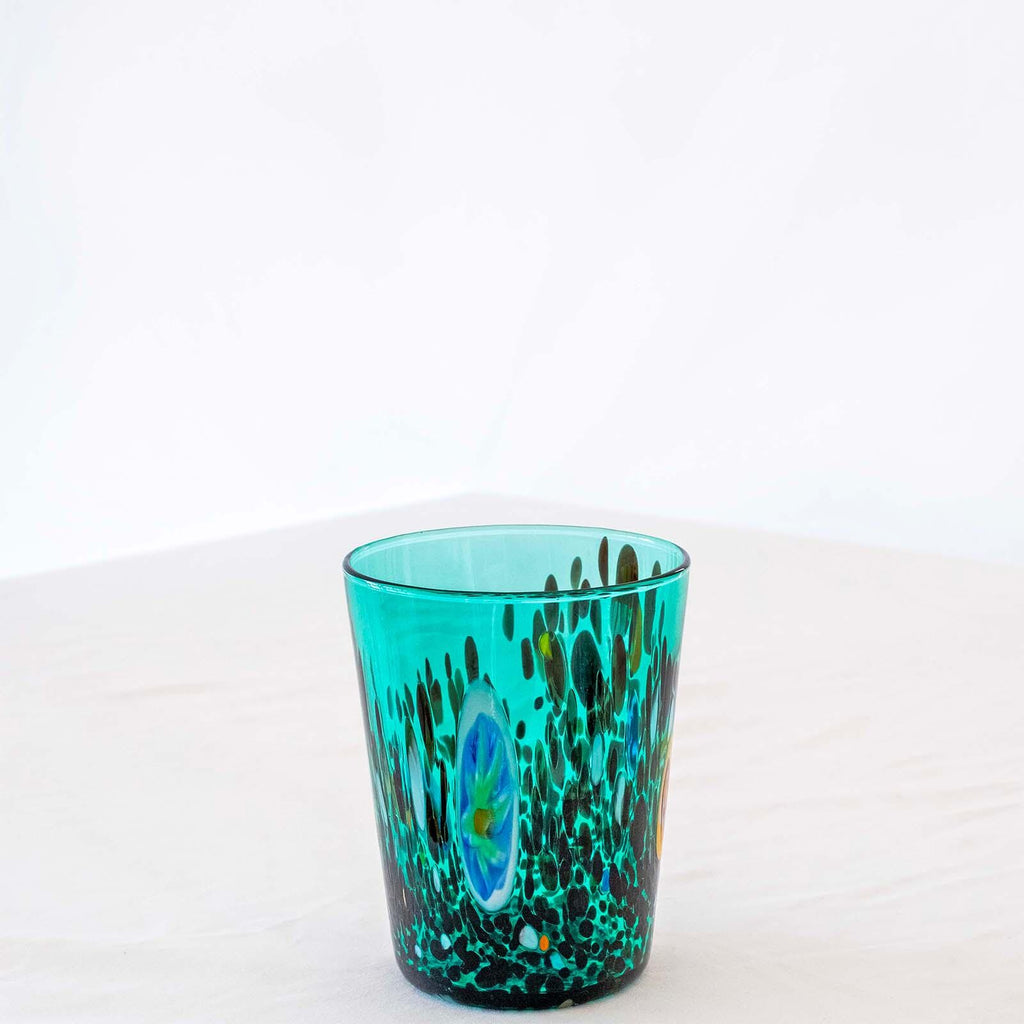 Murano Drinking Glass | Certified Murano Glass | Made in Italy | Water Glass | Collection Smeraldo B2