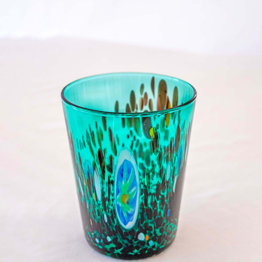 Murano Drinking Glass | Certified Murano Glass | Made in Italy | Water Glass | Collection Smeraldo B2