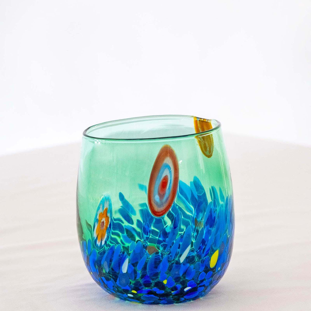 Murano Drinking Glass | Certified Murano Glass | Made in Italy | Water Glass | Collection Smeraldo B12