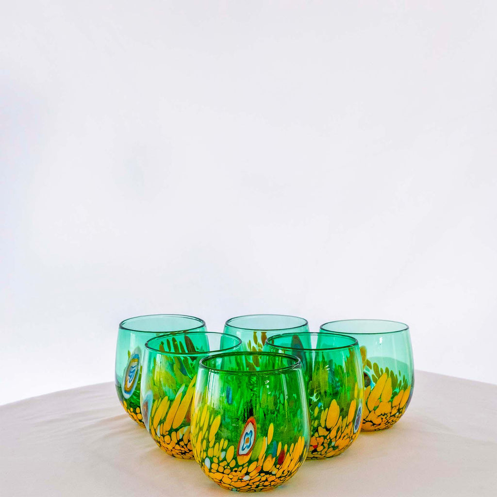 Murano Drinking Glass | Certified Murano Glass | Made in Italy | Water Glass | Collection Smeraldo B12