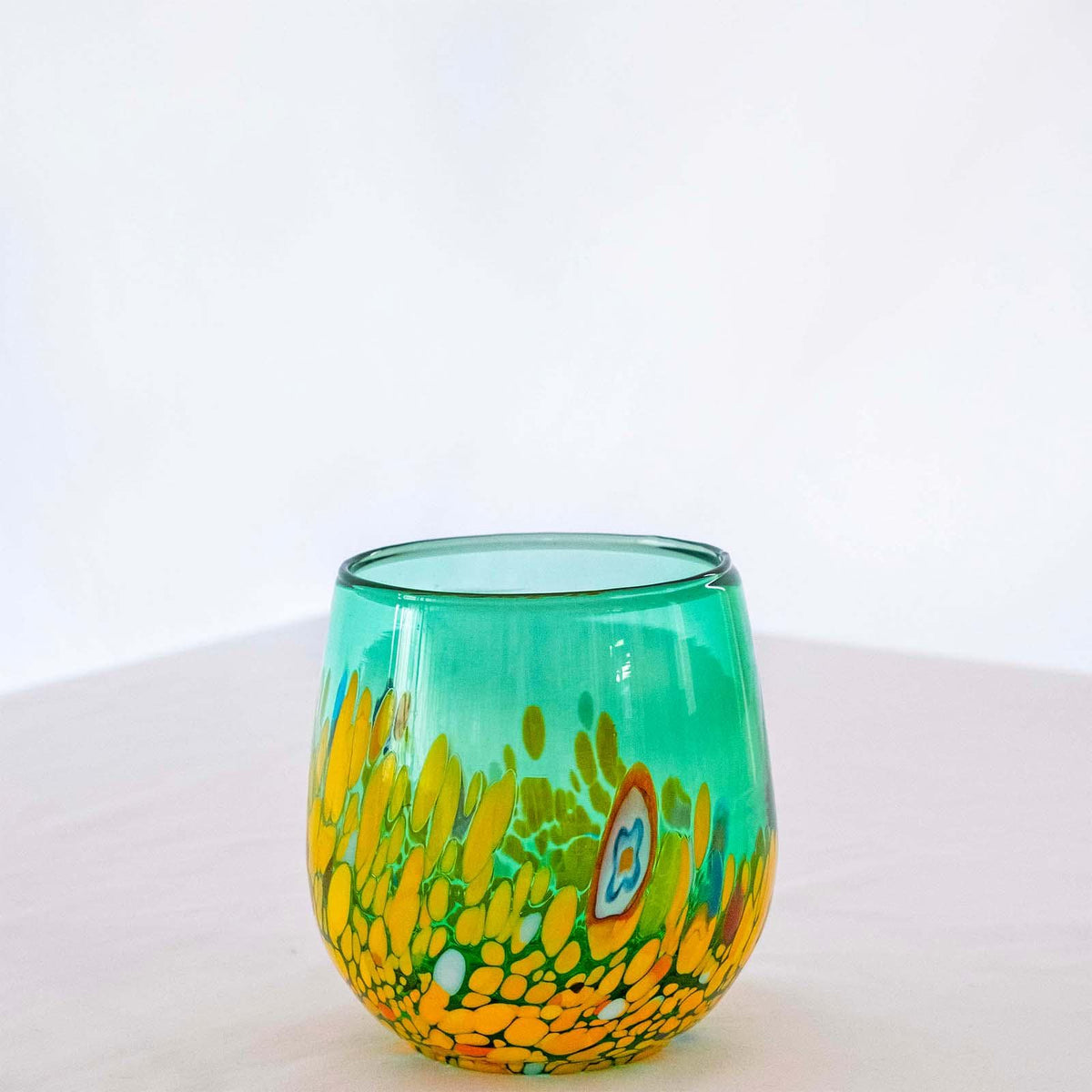 Murano Drinking Glass | Certified Murano Glass | Made in Italy | Water Glass | Collection Smeraldo B12