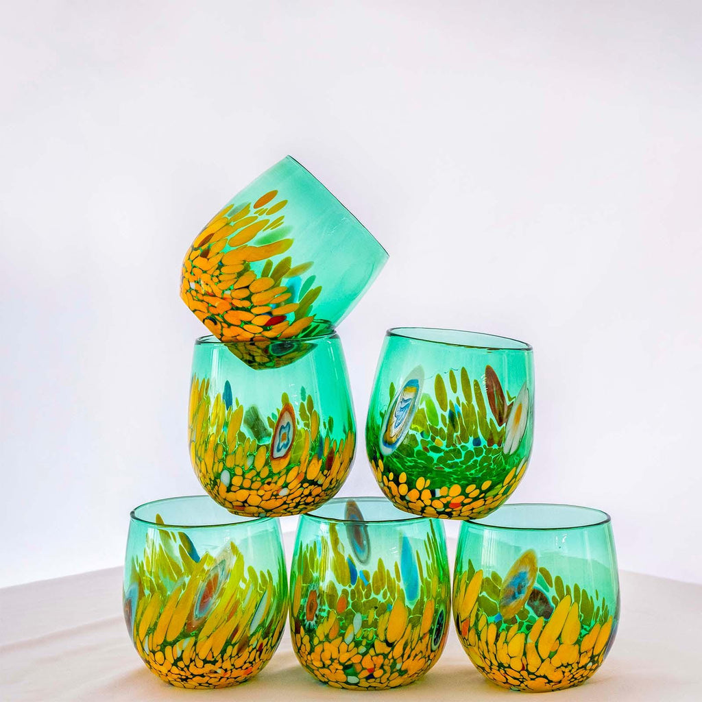 Murano Drinking Glass | Certified Murano Glass | Made in Italy | Water Glass | Collection Smeraldo B12