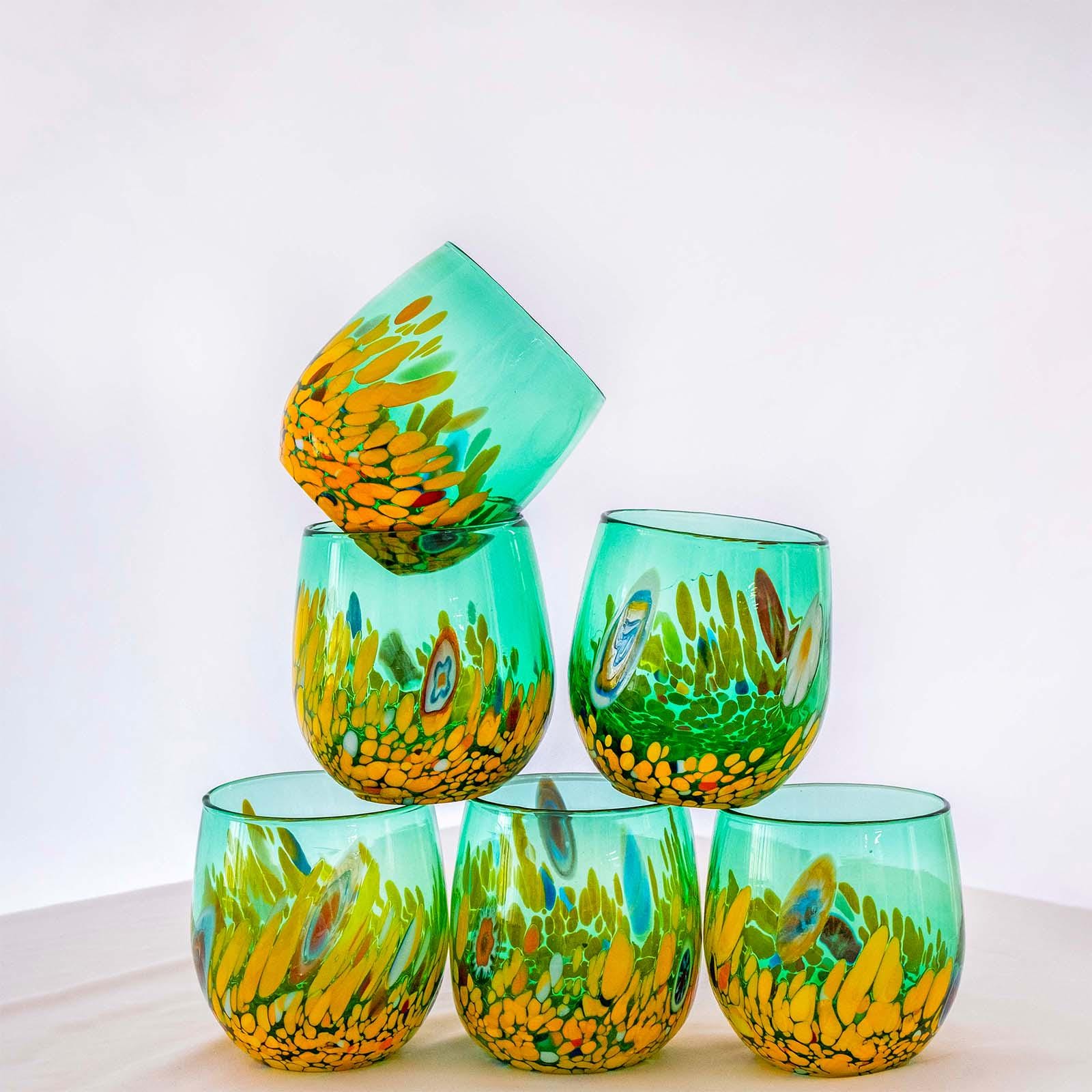 Murano Drinking Glass | Certified Murano Glass | Made in Italy | Water Glass | Collection Smeraldo B12