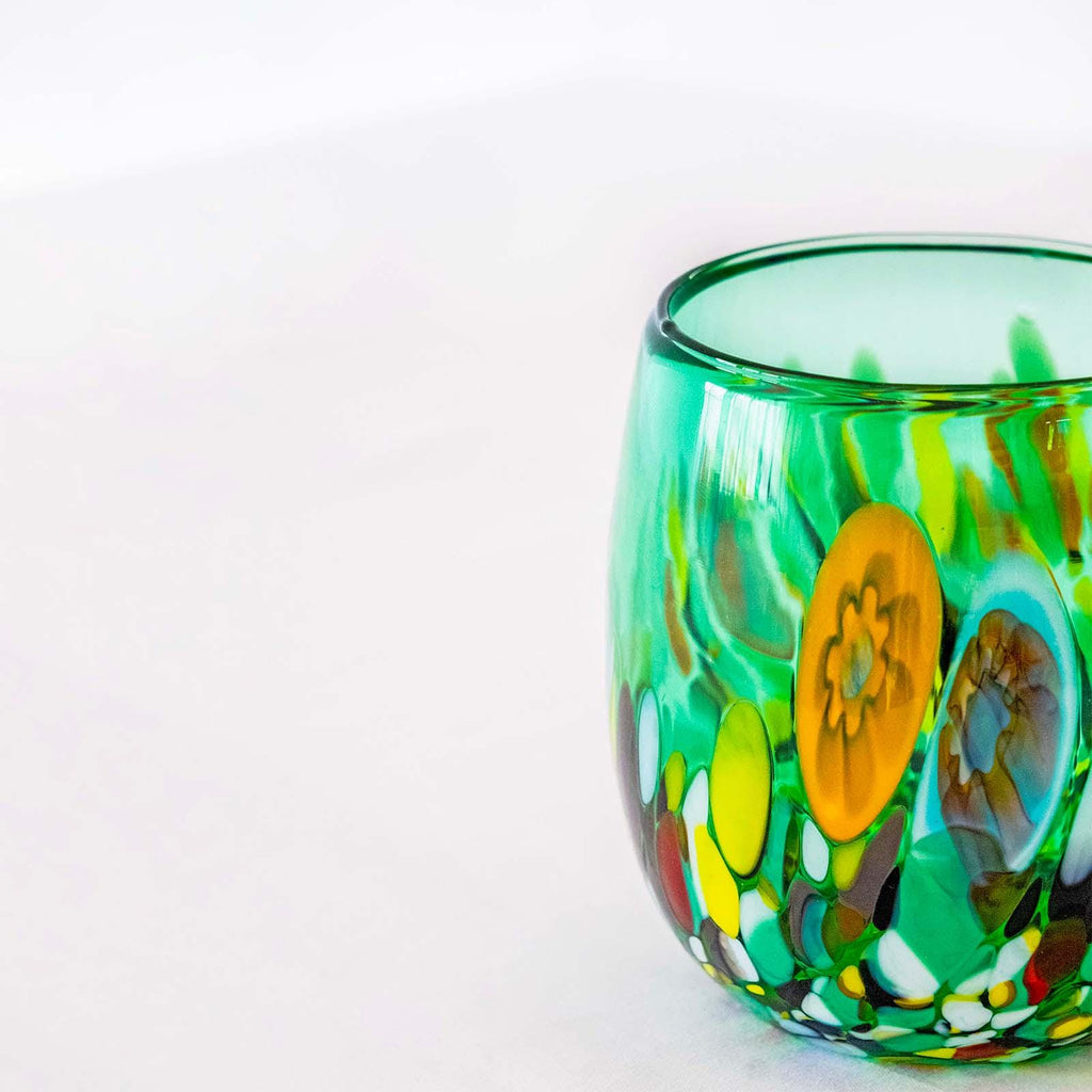 Murano Drinking Glass | Certified Murano Glass | Made in Italy | Water Glass | Collection Smeraldo B12