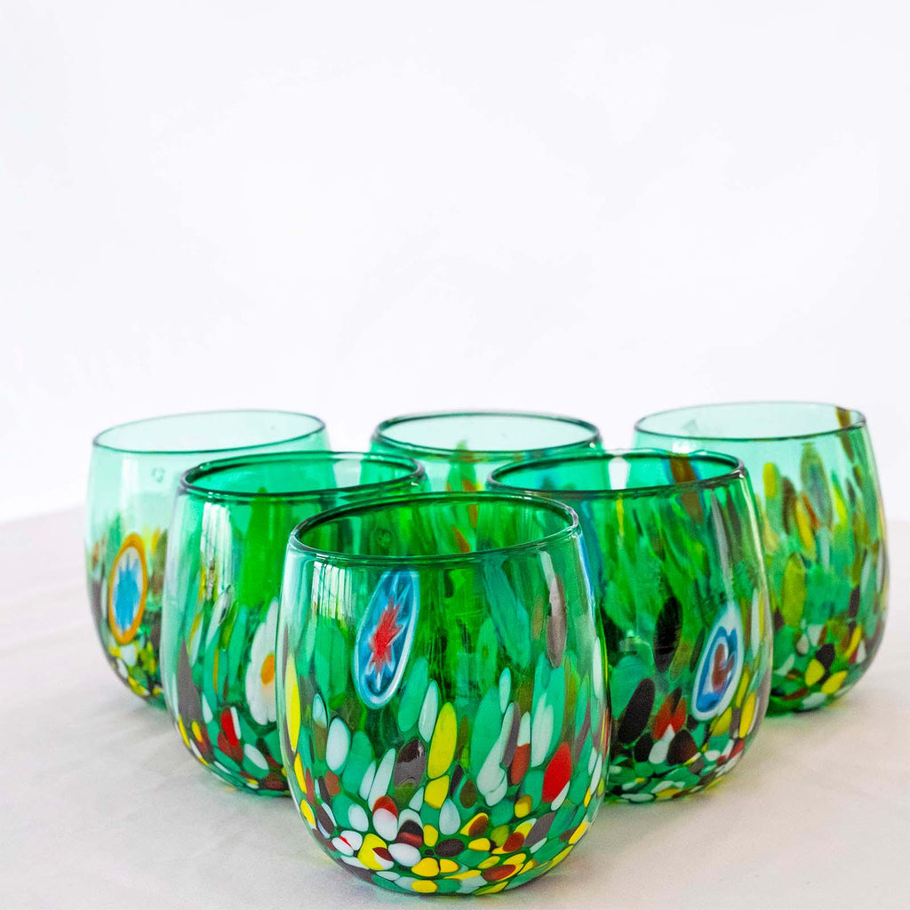 Murano Drinking Glass | Certified Murano Glass | Made in Italy | Water Glass | Collection Smeraldo B12