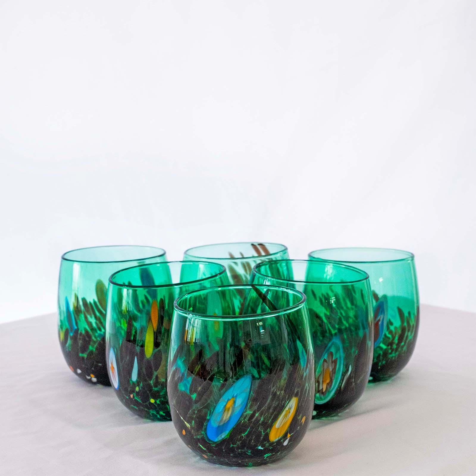 Murano Drinking Glass | Certified Murano Glass | Made in Italy | Water Glass | Collection Smeraldo B12