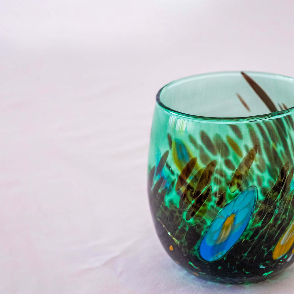 Murano Drinking Glass | Certified Murano Glass | Made in Italy | Water Glass | Collection Smeraldo B12