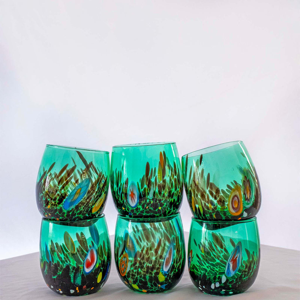 Murano Drinking Glass | Certified Murano Glass | Made in Italy | Water Glass | Collection Smeraldo B12