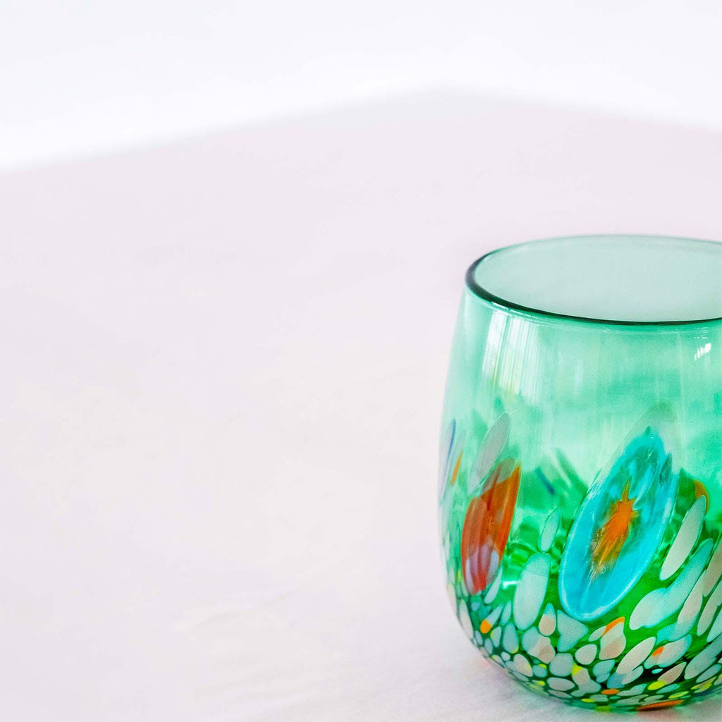 Murano Drinking Glass | Certified Murano Glass | Made in Italy | Water Glass | Collection Smeraldo B12
