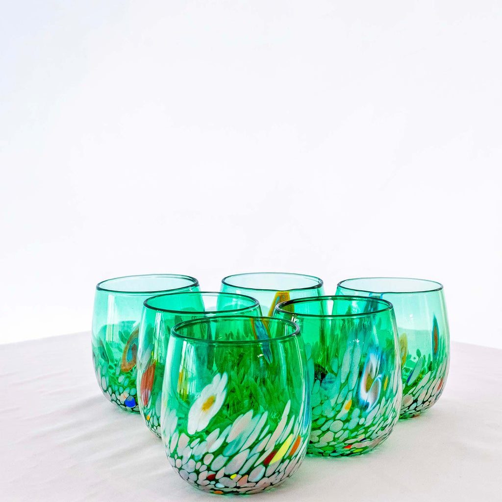 Murano Drinking Glass | Certified Murano Glass | Made in Italy | Water Glass | Collection Smeraldo B12