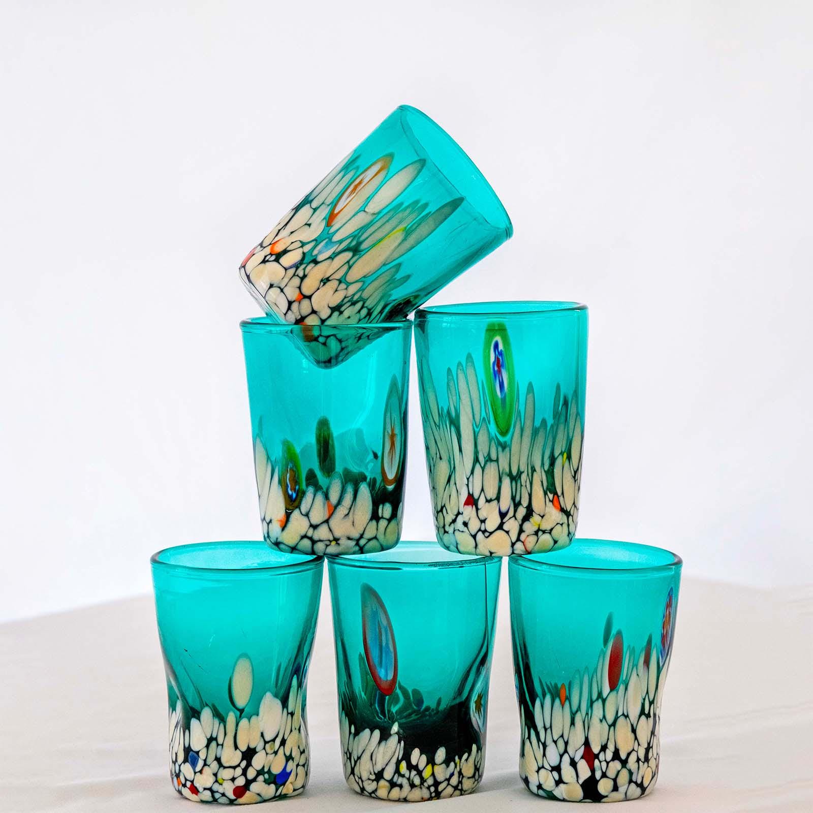 Murano Shot Glass | Certified Murano Glass | Made in Italy | Italian Liqueur Glass | Collection Smeraldo B2