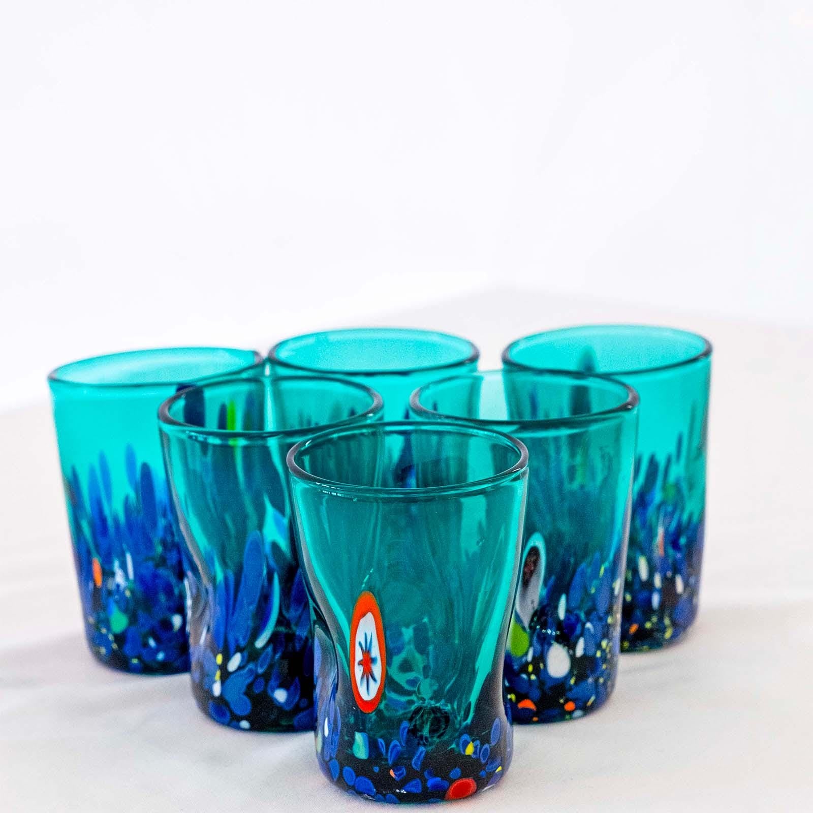 Murano Shot Glass | Certified Murano Glass | Made in Italy | Italian Liqueur Glass | Collection Smeraldo B2