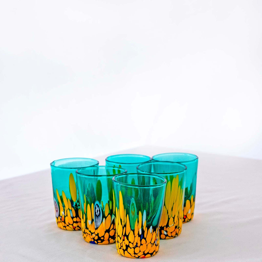 Murano Shot Glass | Certified Murano Glass | Made in Italy | Italian Liqueur Glass | Collection Smeraldo B2