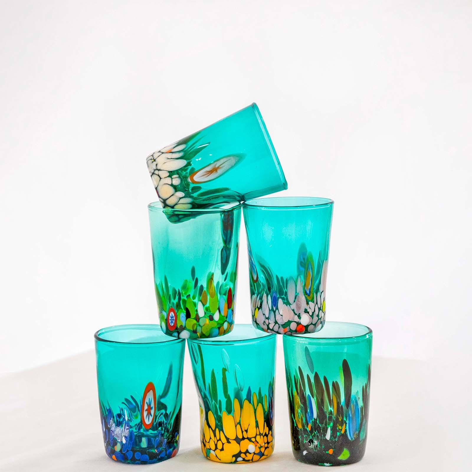 Murano Shot Glass | Certified Murano Glass | Made in Italy | Italian Liqueur Glass | Collection Smeraldo B2