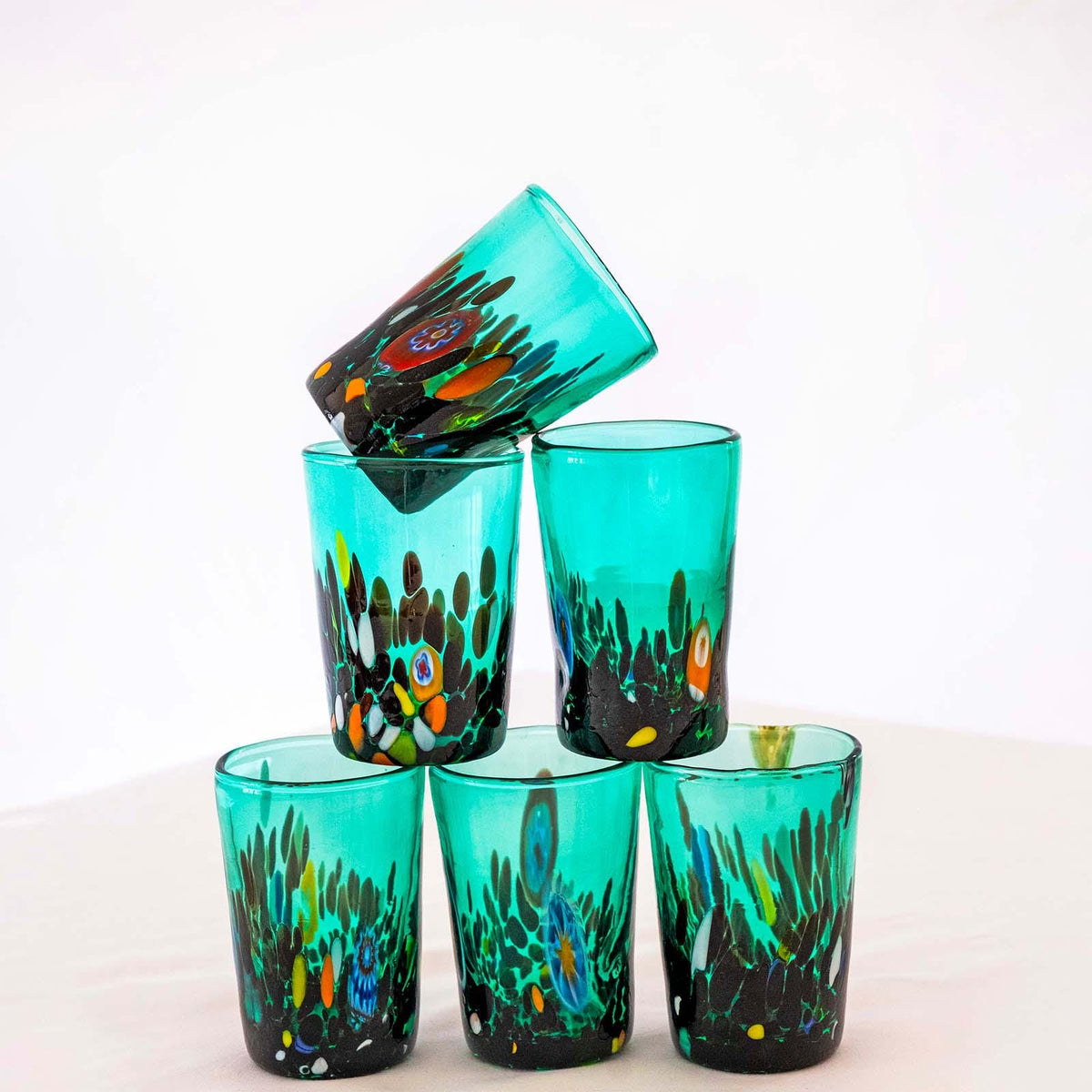 Murano Shot Glass | Certified Murano Glass | Made in Italy | Italian Liqueur Glass | Collection Smeraldo B2