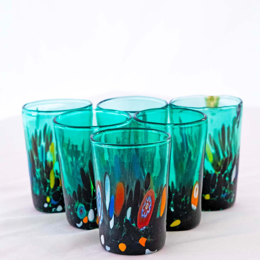 Murano Shot Glass | Certified Murano Glass | Made in Italy | Italian Liqueur Glass | Collection Smeraldo B2
