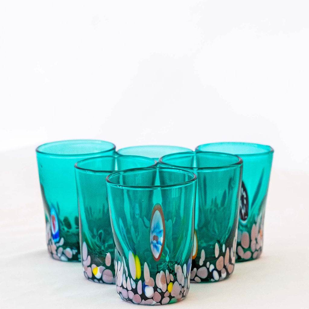 Murano Shot Glass | Certified Murano Glass | Made in Italy | Italian Liqueur Glass | Collection Smeraldo B2