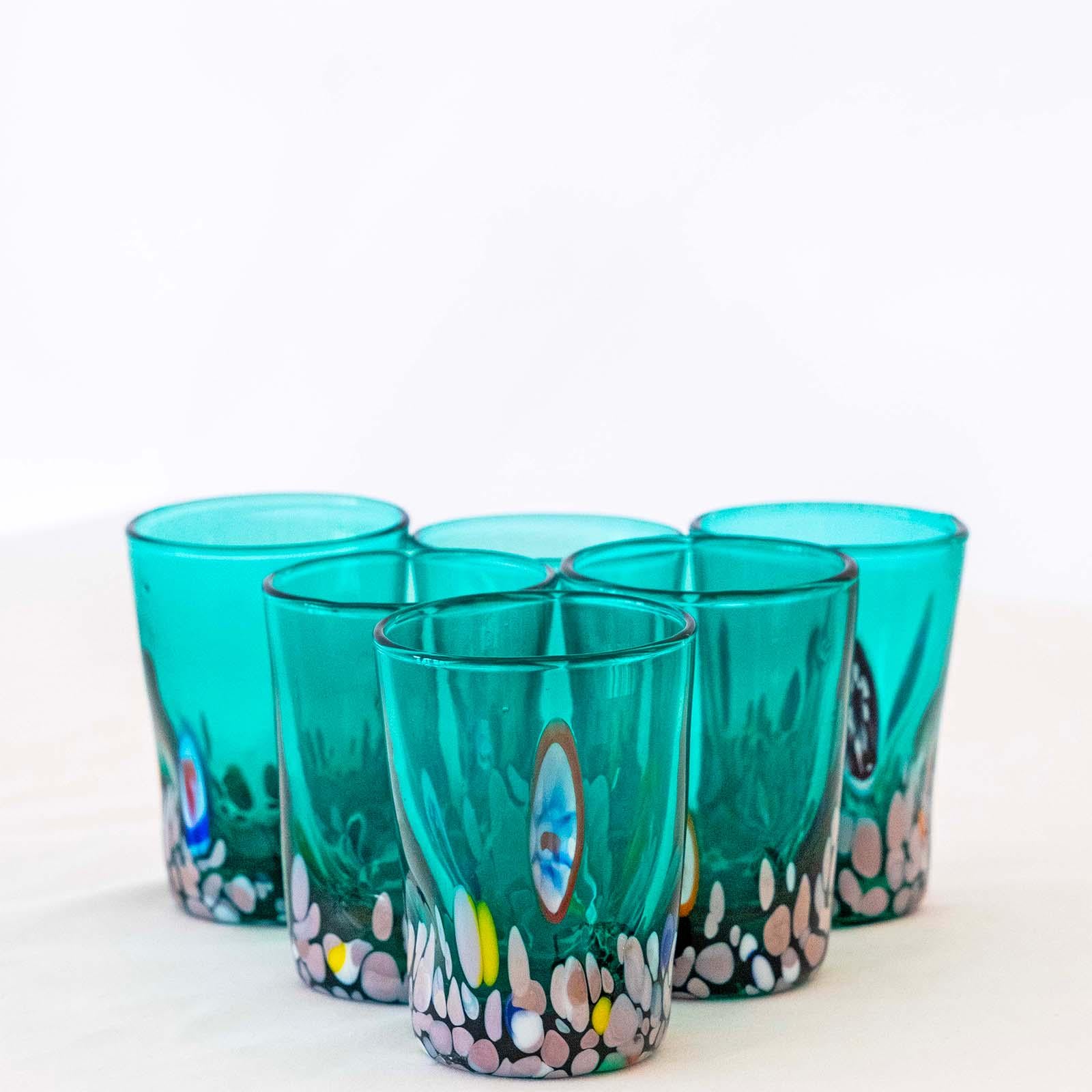 Murano Shot Glass | Certified Murano Glass | Made in Italy | Italian Liqueur Glass | Collection Smeraldo B2