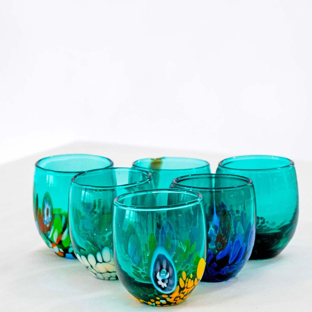 Murano Shot Glass | Certified Murano Glass | Made in Italy | Italian Liqueur Glass | Collection Smeraldo B12