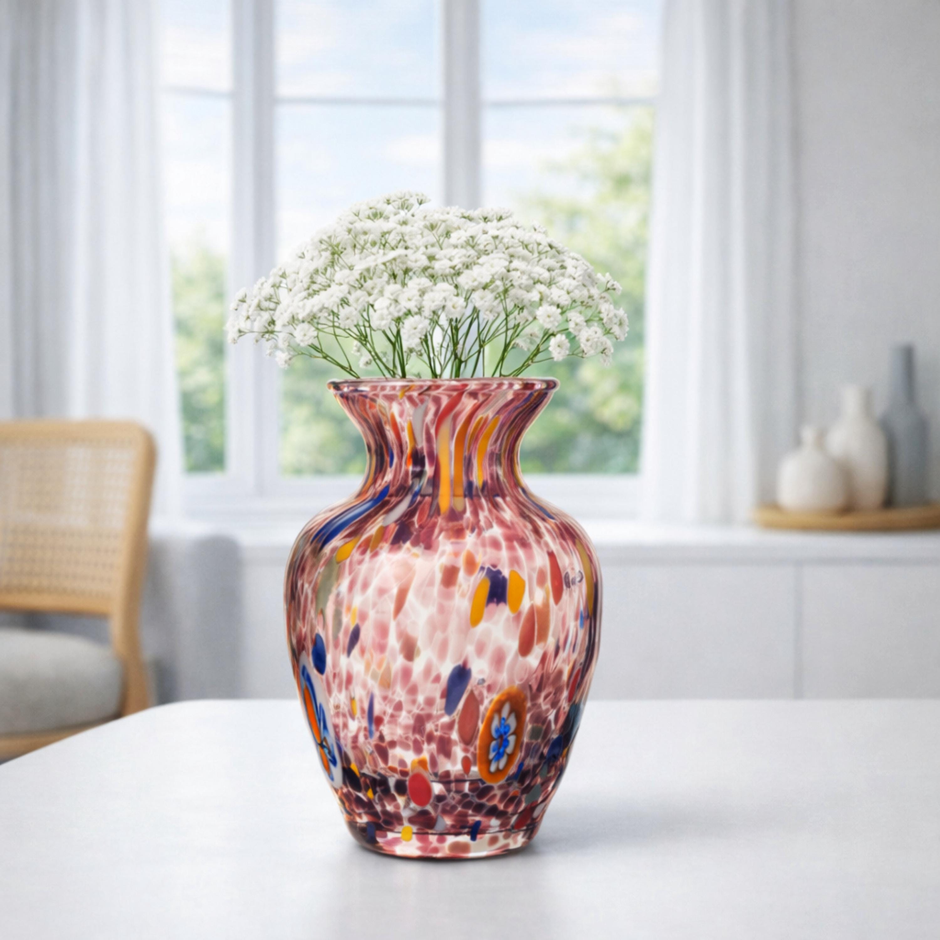 Murano Glass Vase | Certified Murano Glass | Made in Italy | Decorative Vase | Collection Gardenia