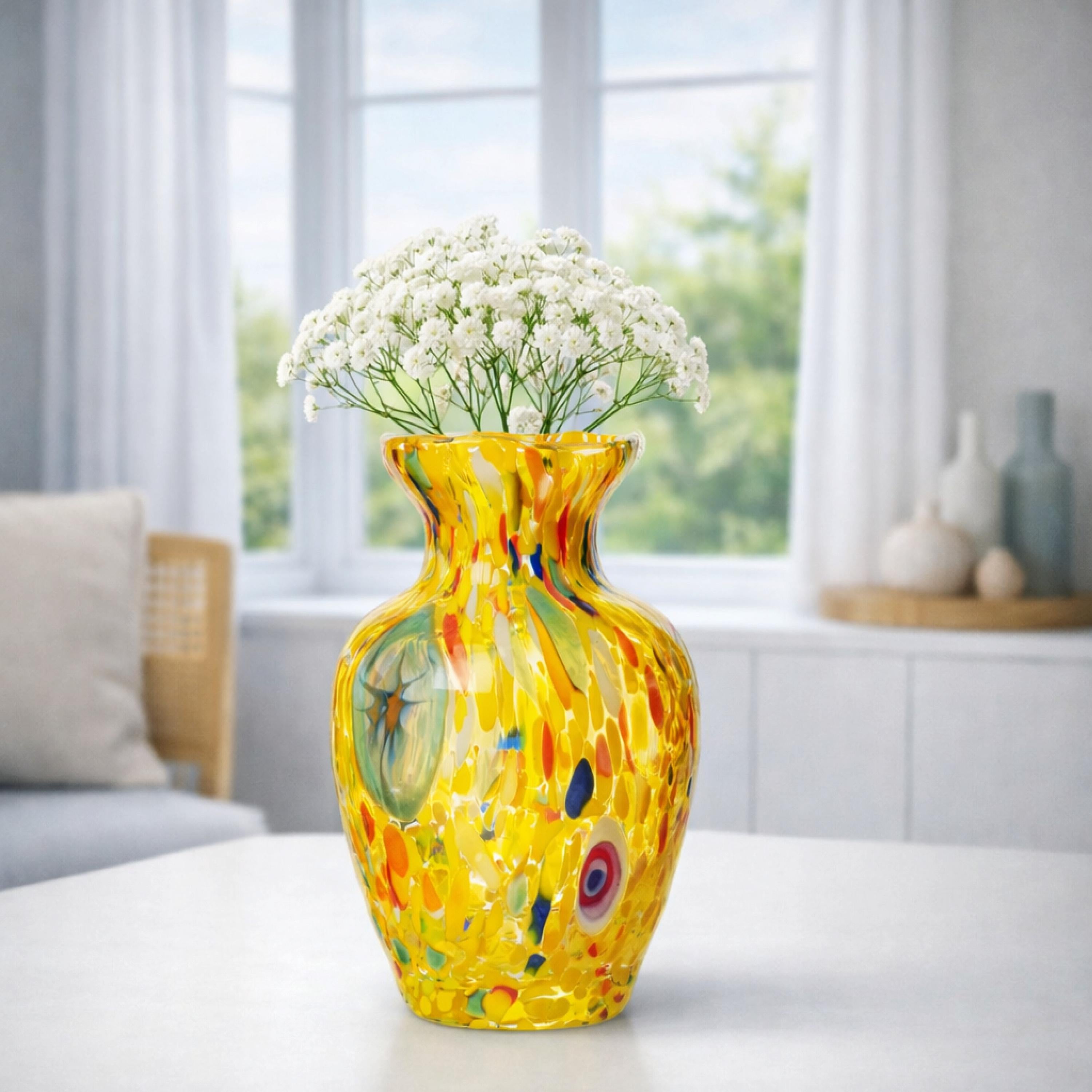 Murano Glass Vase | Certified Murano Glass | Made in Italy | Decorative Vase | Collection Gardenia
