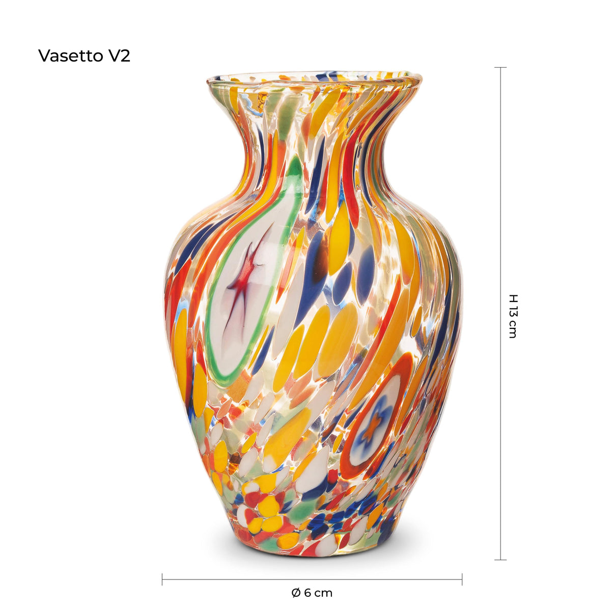 Murano Glass Vase | Certified Murano Glass | Made in Italy | Decorative Vase | Collection Gardenia