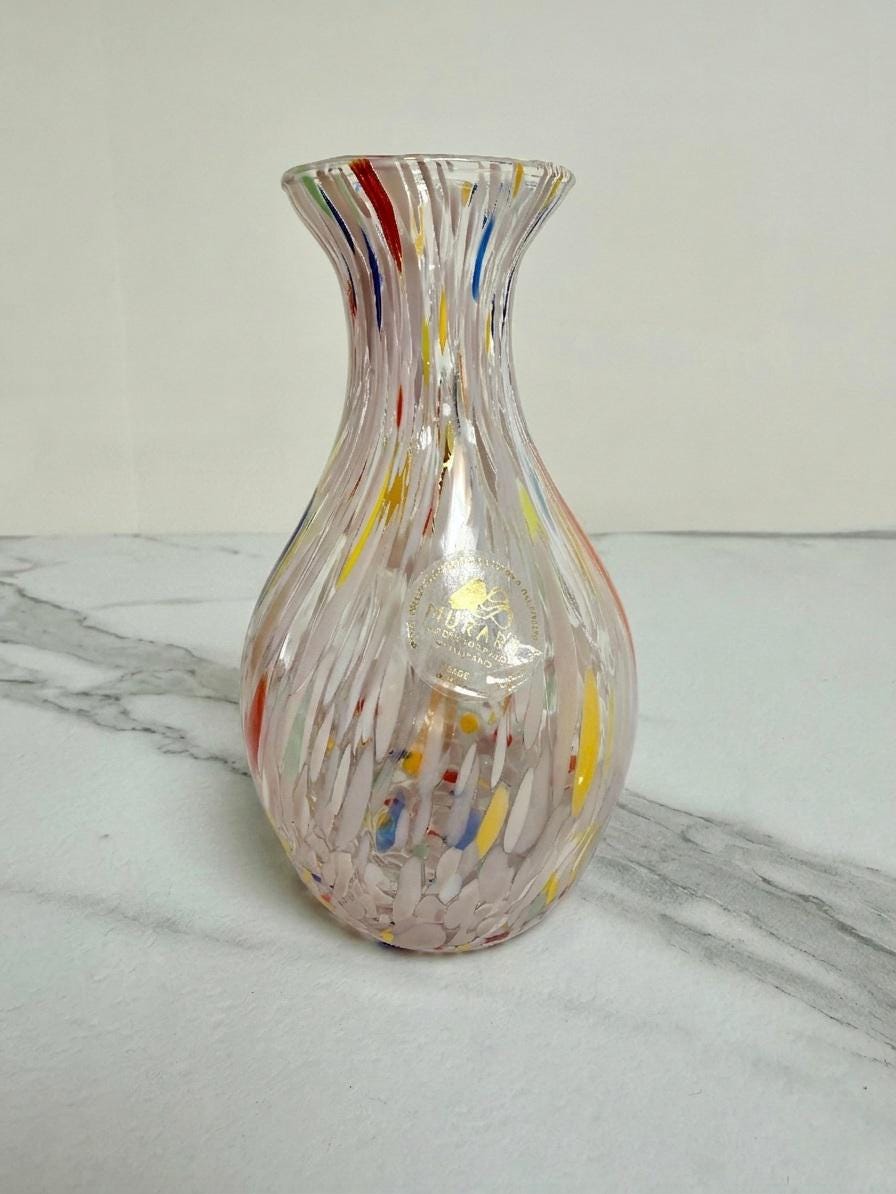 Murano Glass Vase | Certified Murano Glass | Made in Italy | Decorative Vase | Collection Poenia