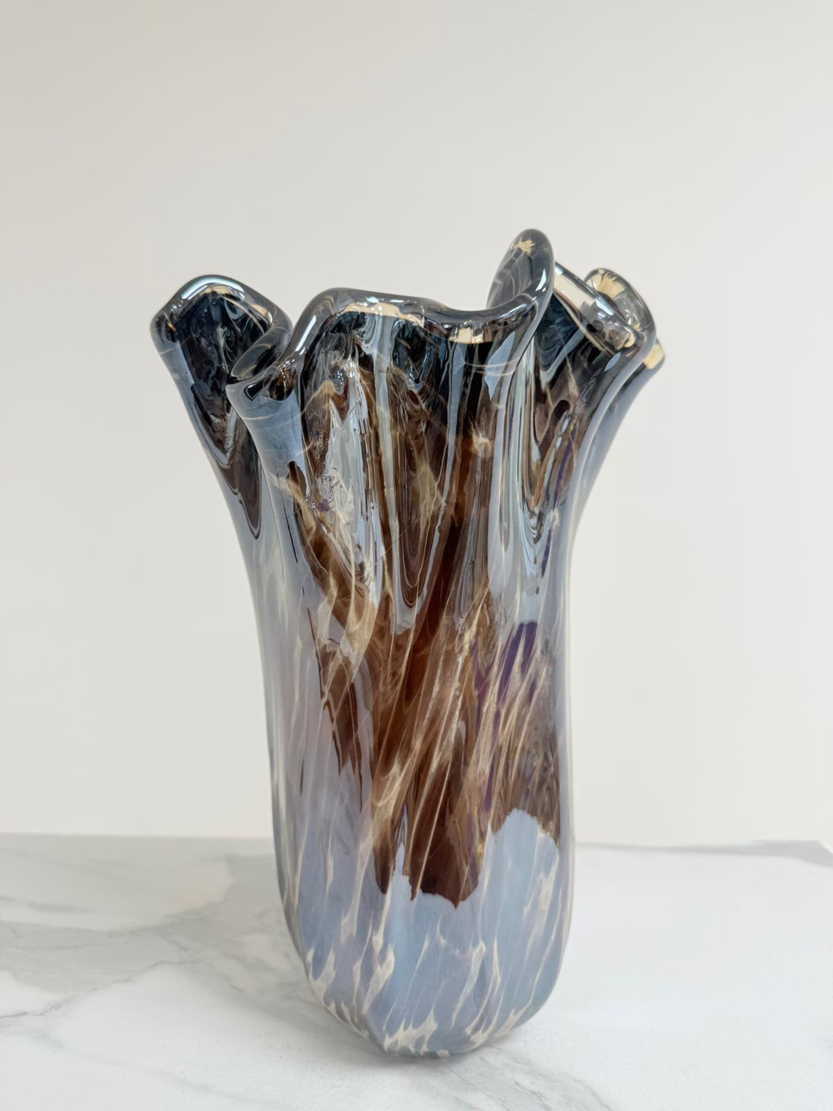 Murano Glass Vase | Certified Murano Glass | Made in Italy | Decorative Vase | Collection Fazzoletto Grande