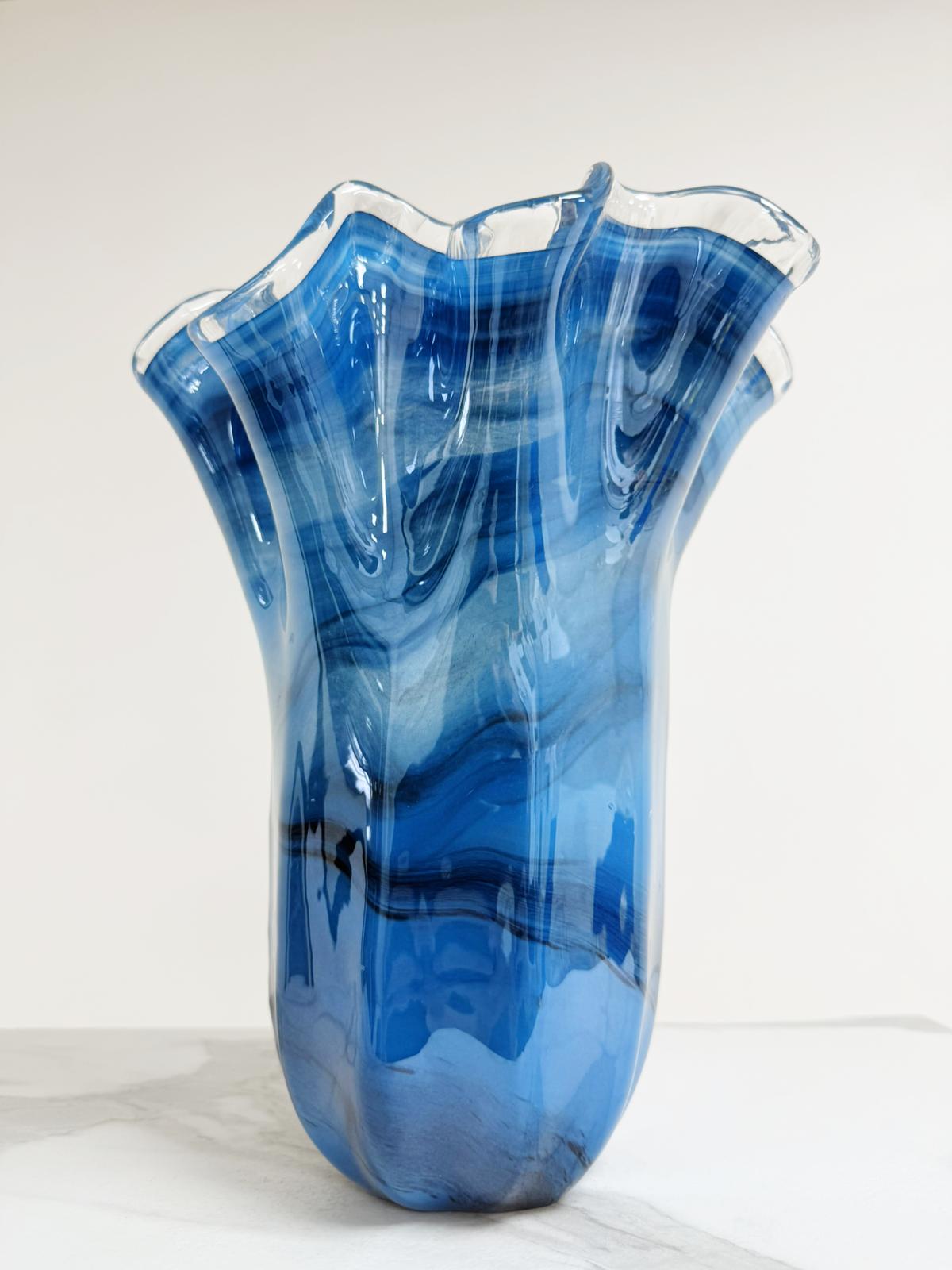 Murano Glass Vase | Certified Murano Glass | Made in Italy | Decorative Vase | Collection Fazzoletto Grande