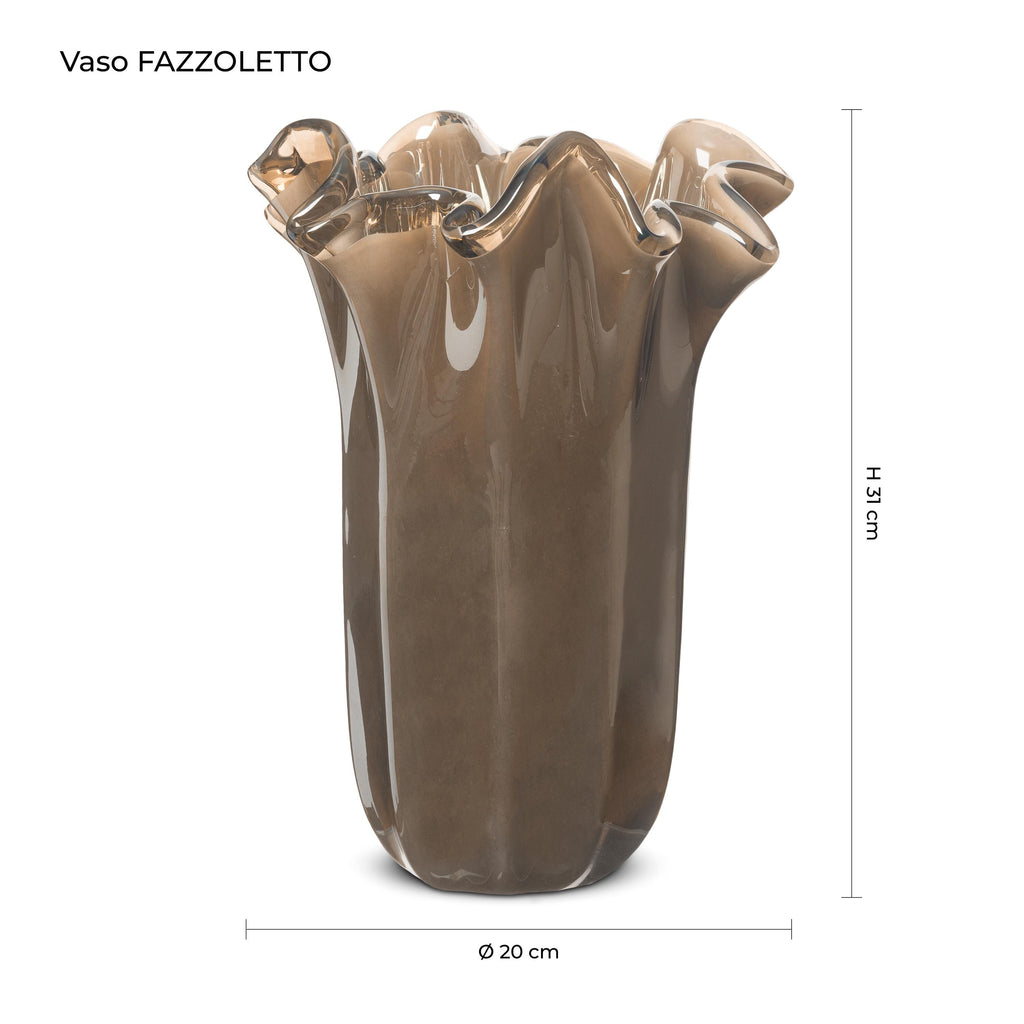 Murano Glass Vase | Certified Murano Glass | Made in Italy | Decorative Vase | Collection Fazzoletto Grande