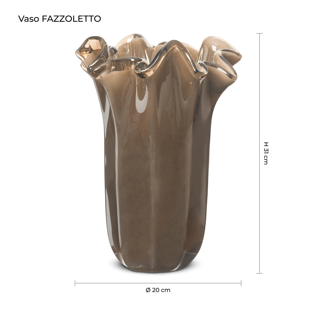 Murano Glass Vase | Certified Murano Glass | Made in Italy | Decorative Vase | Collection Fazzoletto Grande