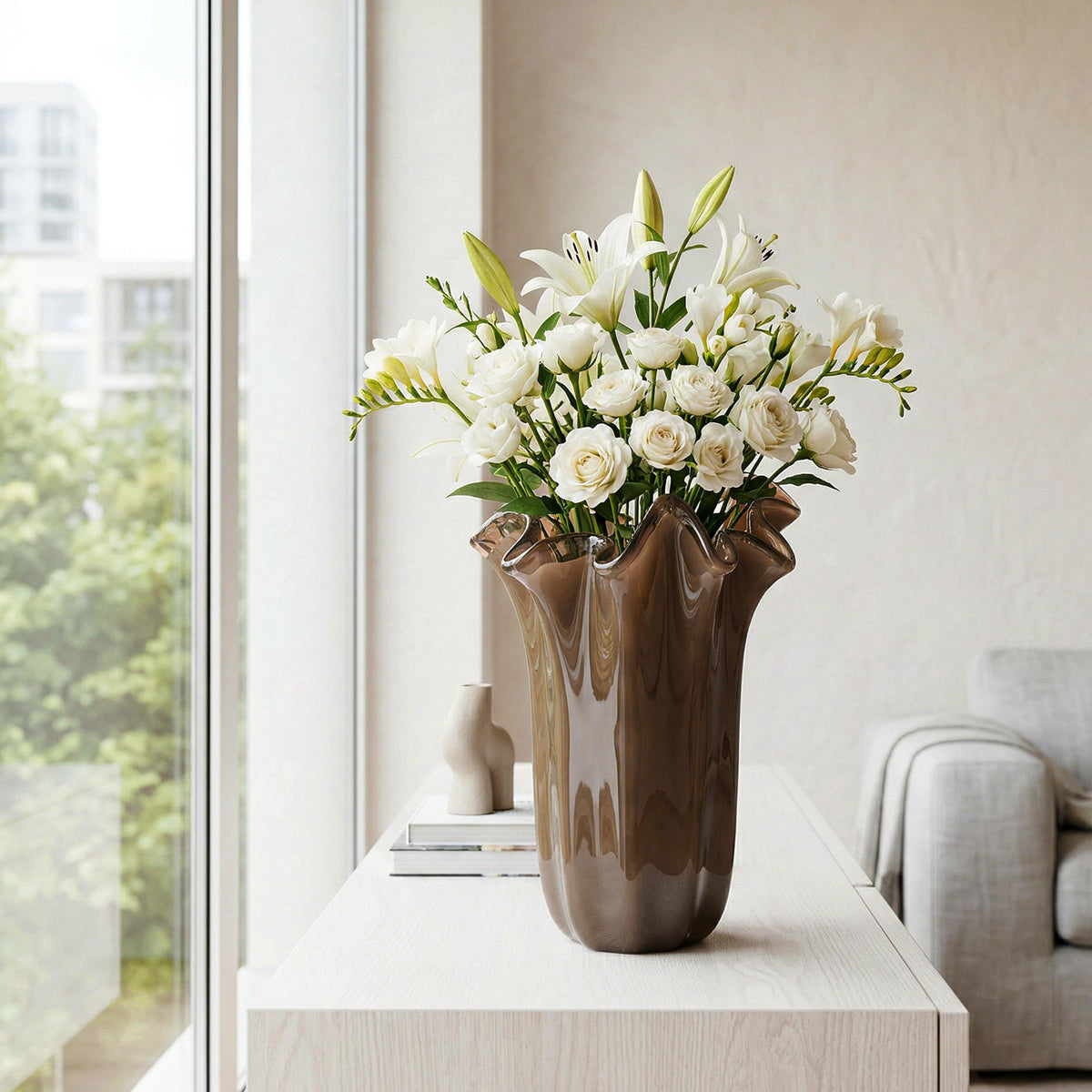 Murano Glass Vase | Certified Murano Glass | Made in Italy | Decorative Vase | Collection Fazzoletto Grande