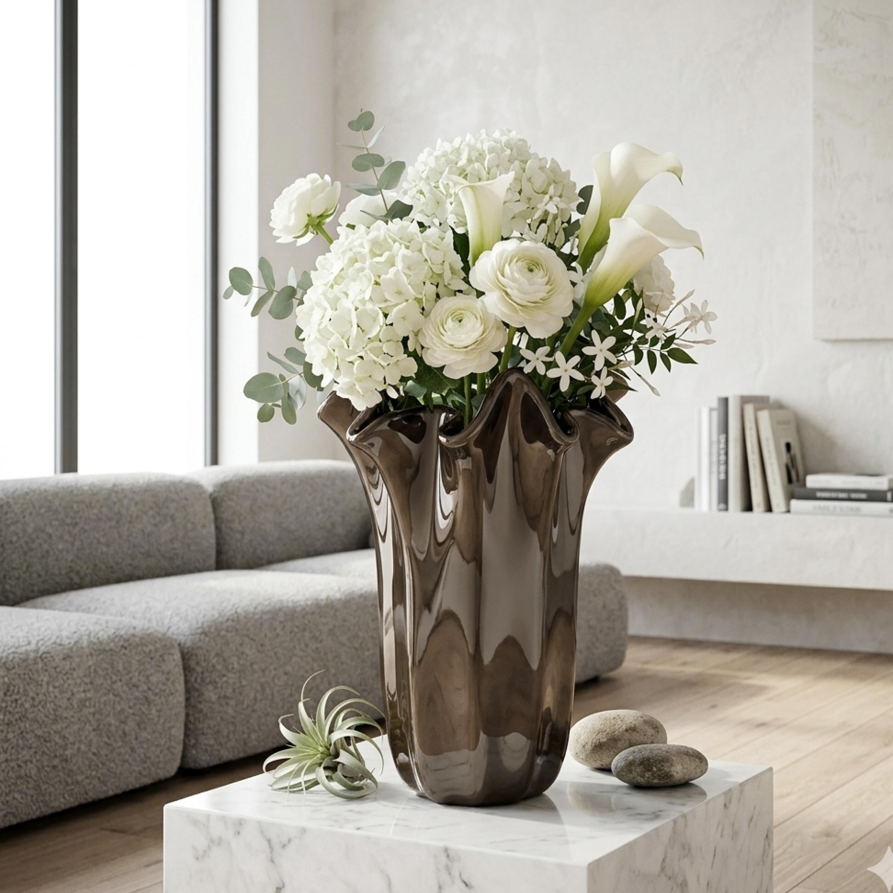 Murano Glass Vase | Certified Murano Glass | Made in Italy | Decorative Vase | Collection Fazzoletto Grande