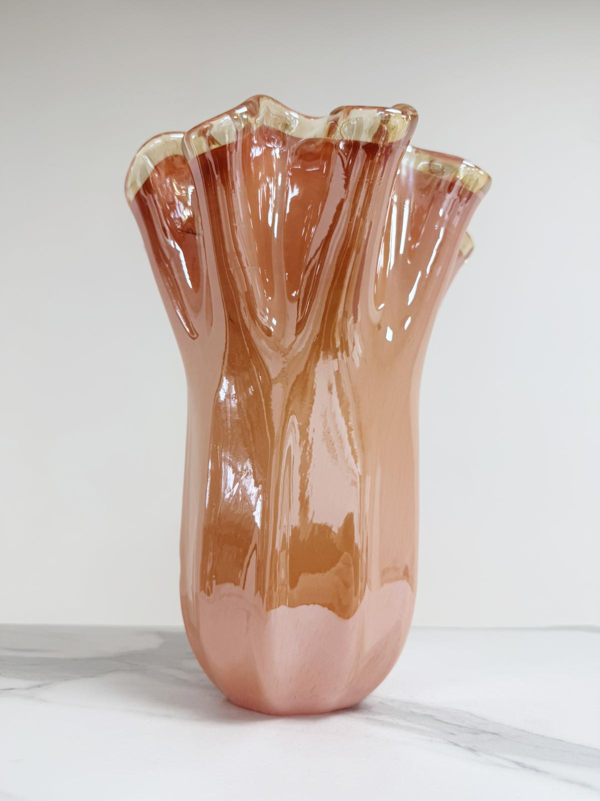 Murano Glass Vase | Certified Murano Glass | Made in Italy | Decorative Vase | Collection Fazzoletto Grande