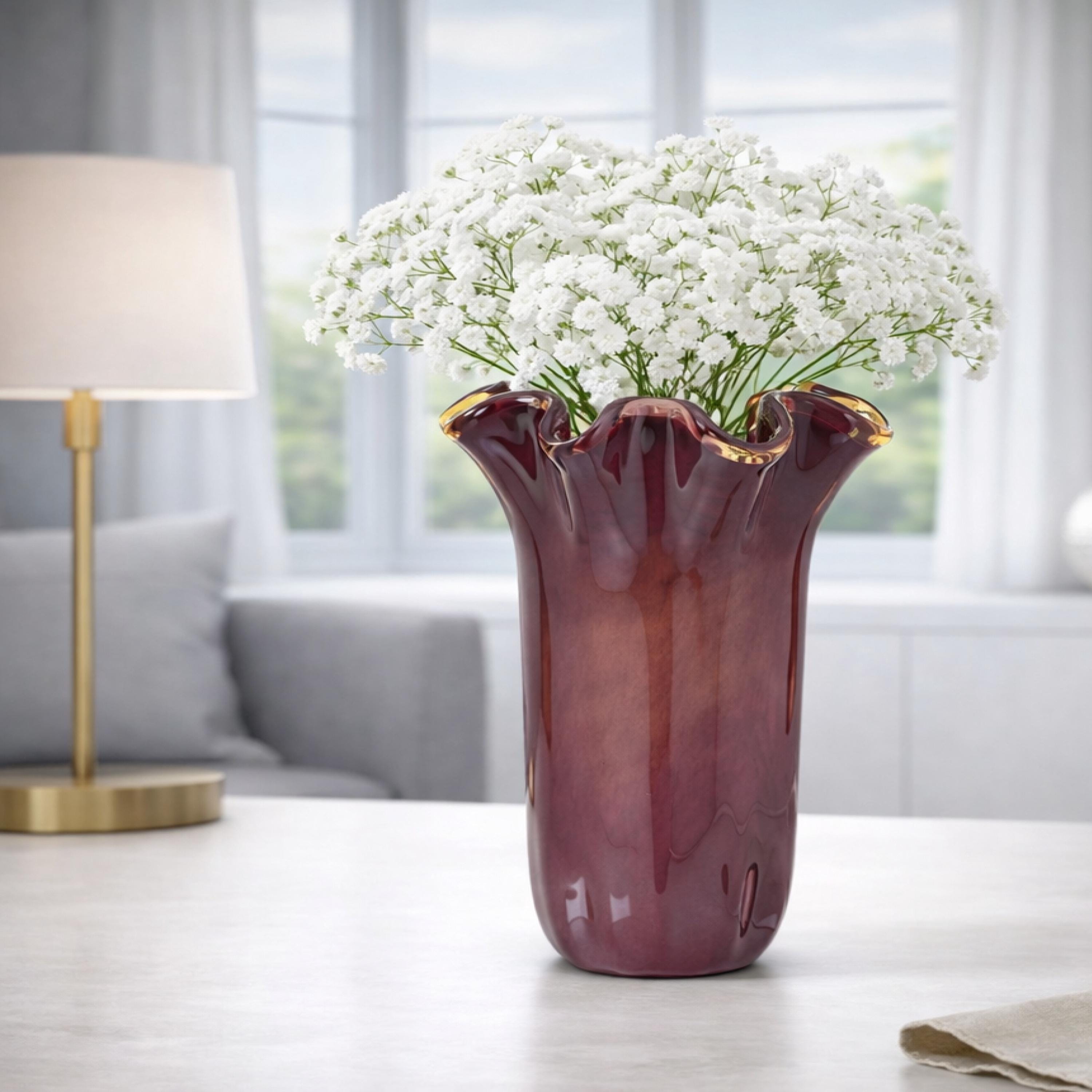 Murano Glass Vase | Certified Murano Glass | Made in Italy | Decorative Vase | Collection Fazzoletto Grande