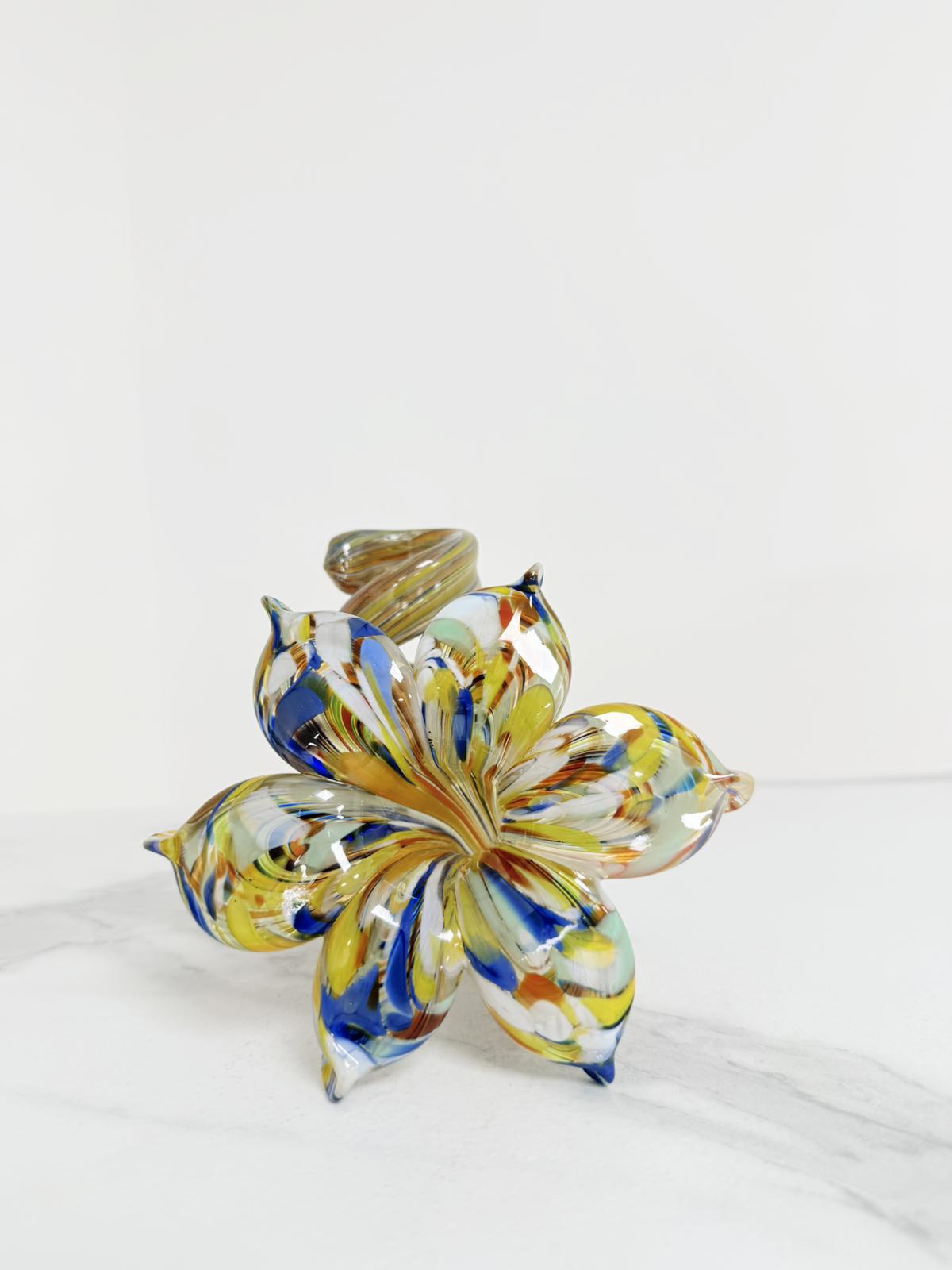 Murano Glass Flower Candle Holder | Certified Murano Glass | Made in Italy | Handmade | Collection 6 Petali
