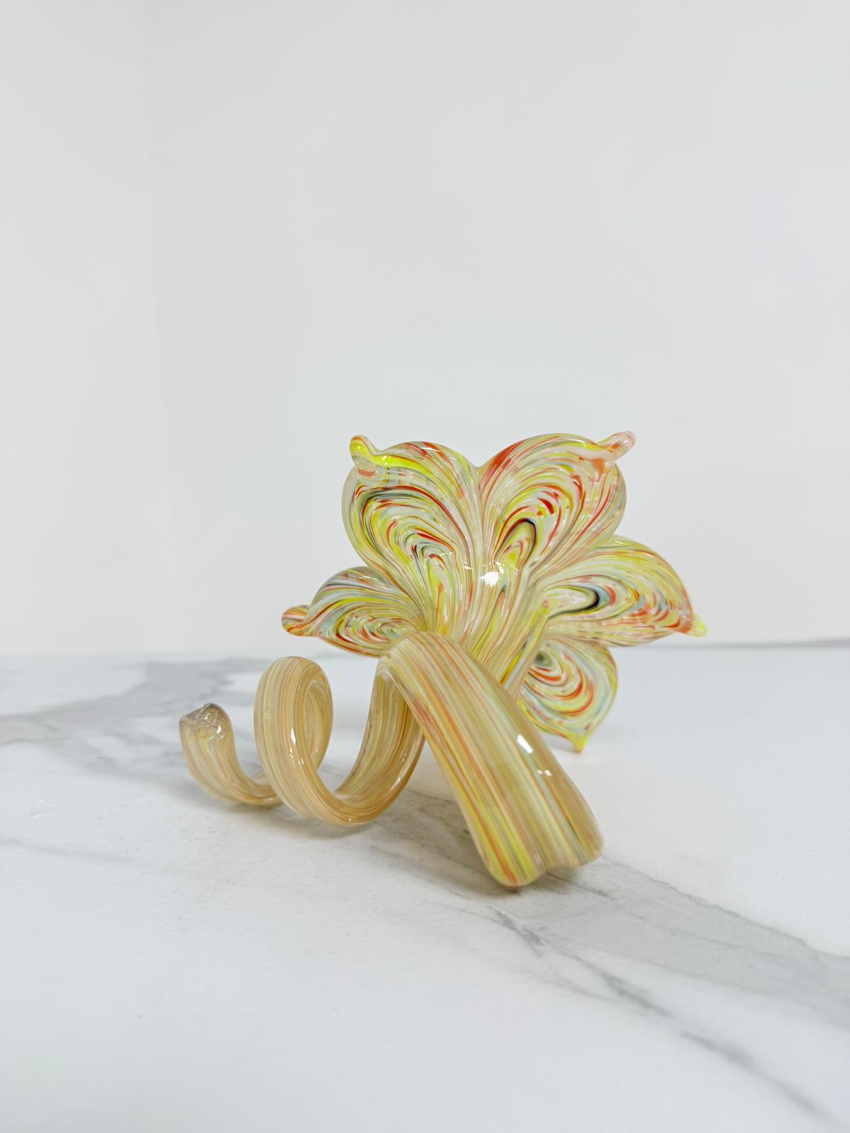 Murano Glass Flower Candle Holder | Certified Murano Glass | Made in Italy | Handmade | Collection 6 Petali