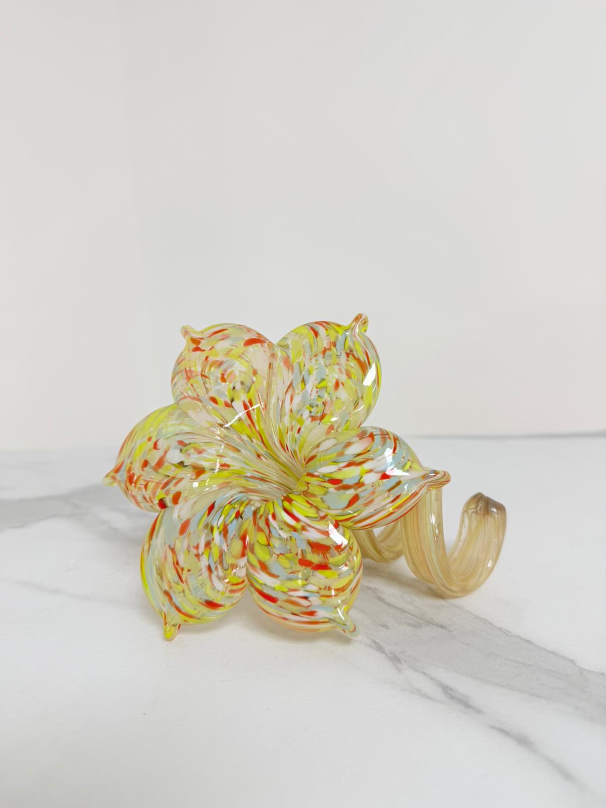 Murano Glass Flower Candle Holder | Certified Murano Glass | Made in Italy | Handmade | Collection 6 Petali