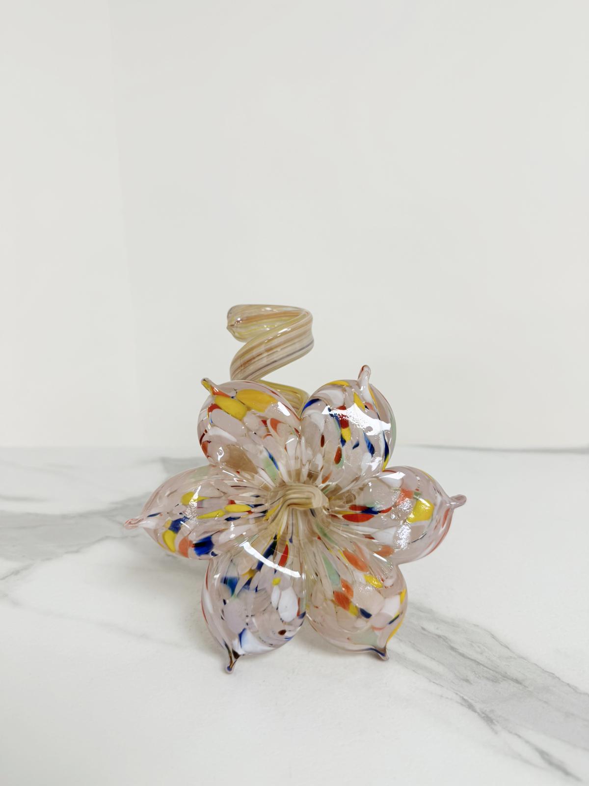 Murano Glass Flower Candle Holder | Certified Murano Glass | Made in Italy | Handmade | Collection 6 Petali