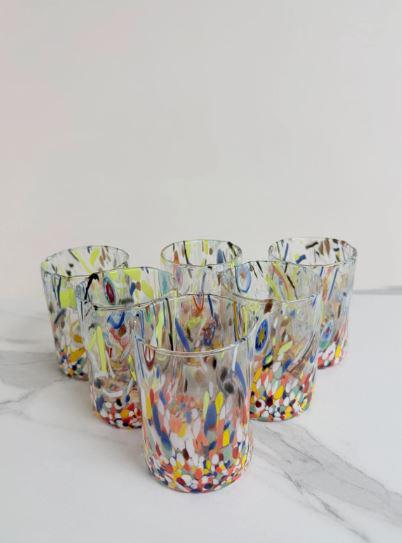 MurArt Bicchieri in vetro di Murano Collezione Decoro MG B1 Set 6 Bicchieri da 250 ml
