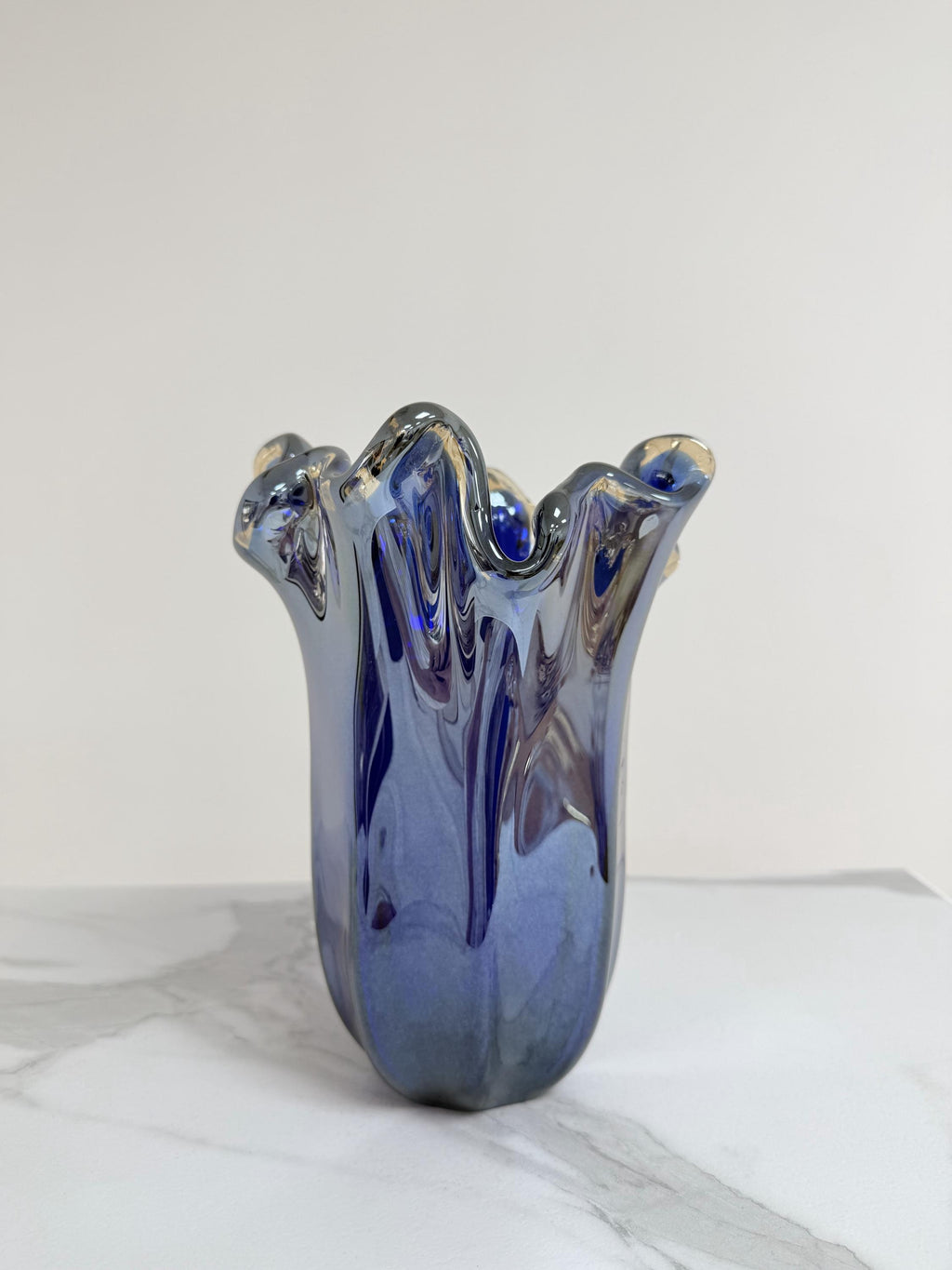 Murano Glass Vase | Certified Murano Glass | Made in Italy | Decorative Vase | Collection Pasta di Vetro Blu
