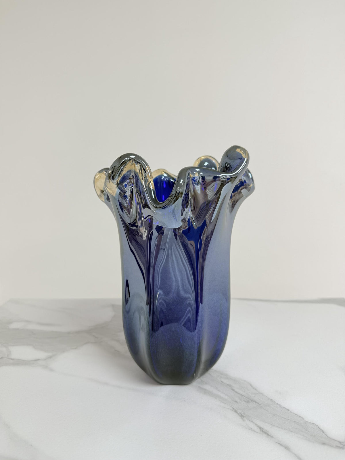 Murano Glass Vase | Certified Murano Glass | Made in Italy | Decorative Vase | Collection Pasta di Vetro Blu