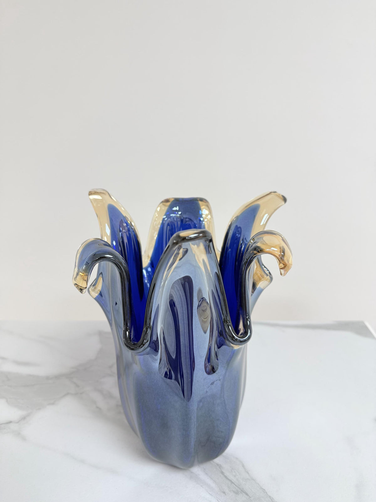 Murano Glass Vase | Certified Murano Glass | Made in Italy | Decorative Vase | Collection Pasta di Vetro Blu