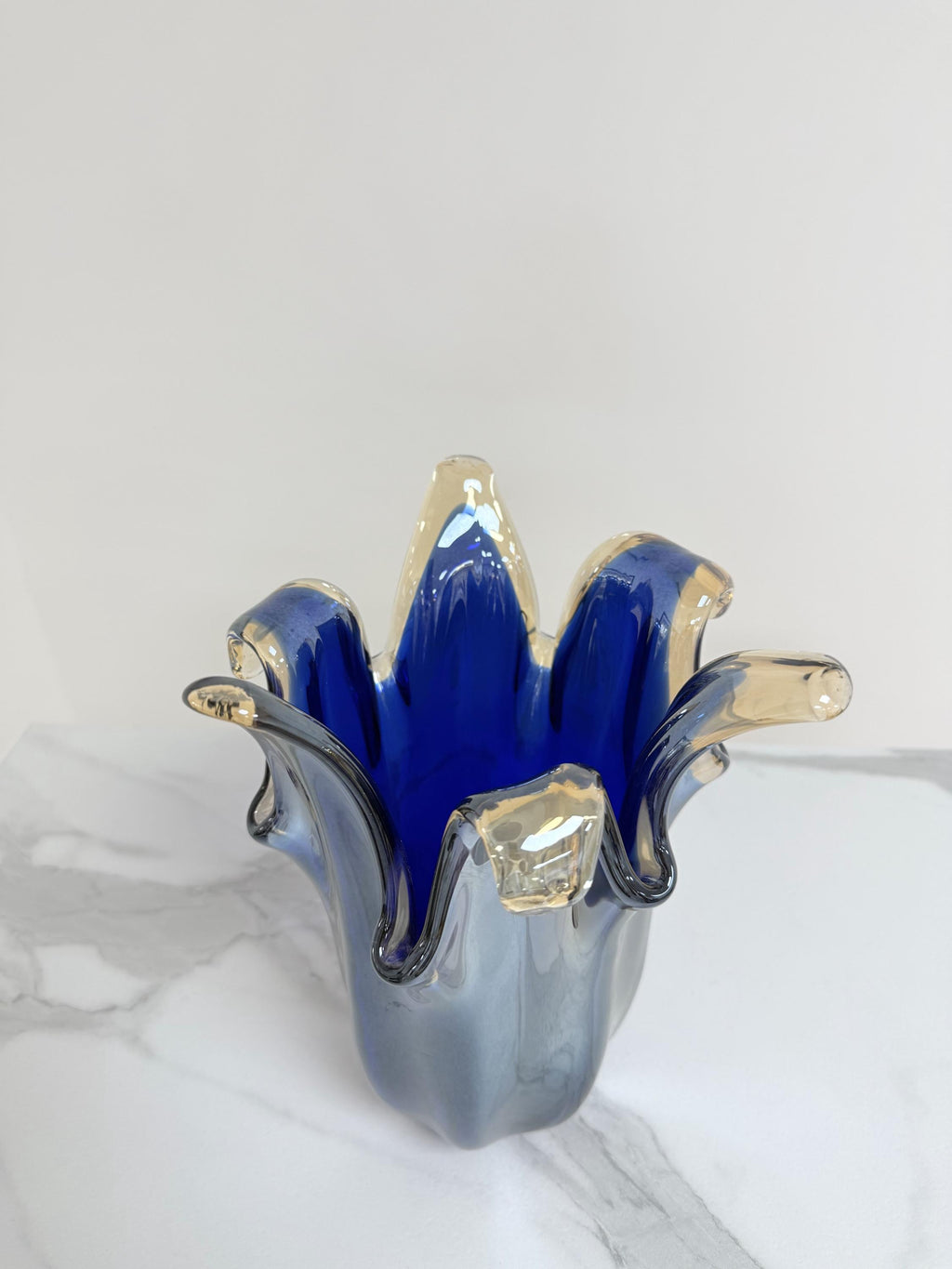 Murano Glass Vase | Certified Murano Glass | Made in Italy | Decorative Vase | Collection Pasta di Vetro Blu