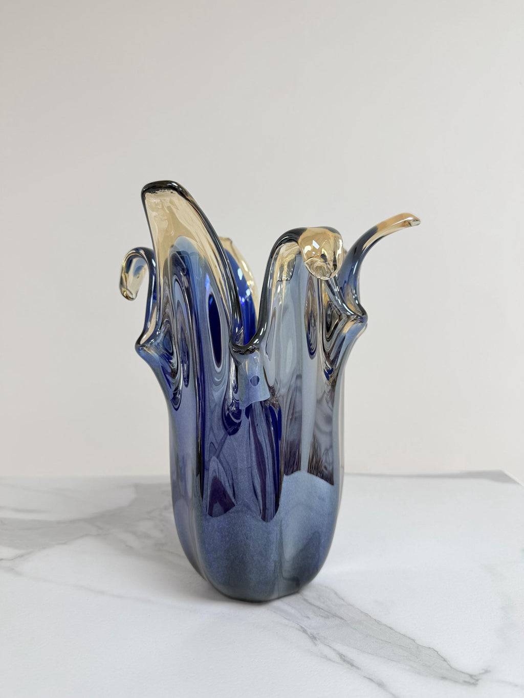 Murano Glass Vase | Certified Murano Glass | Made in Italy | Decorative Vase | Collection Pasta di Vetro Blu